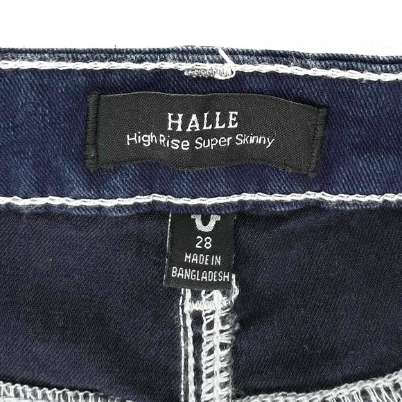 True Religion Jeans Halle Big T High Rise Flap Super Skinny Dark Wash 28/6 NWT - Picture 6 of 9